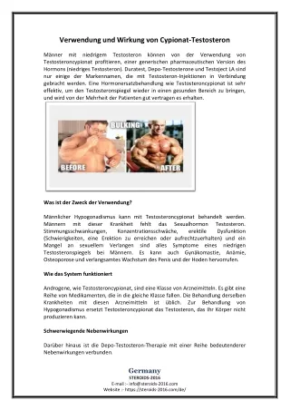 Verwendung und Wirkung von Cypionat-Testosteron