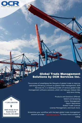 Global Trade Management Solutions by OCR Services Inc.