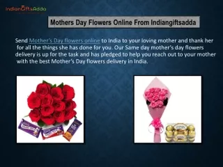 Send Mother's Day Flowers Online - Indiangiftsadda
