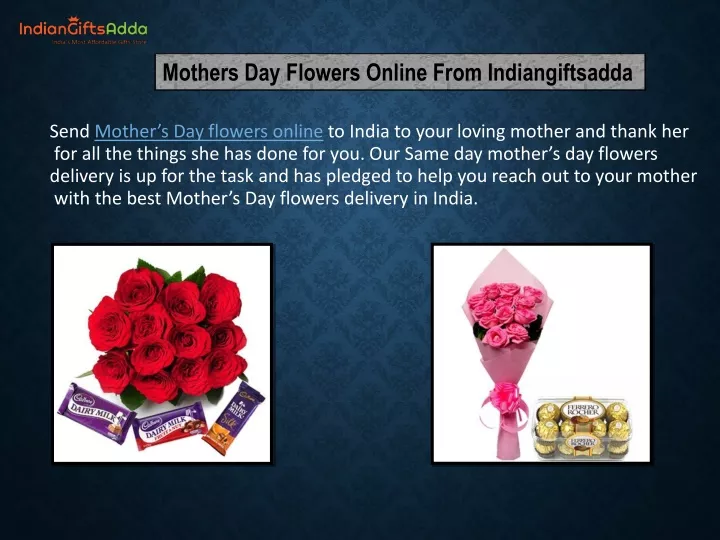 mothers day flowers online from indiangiftsadda
