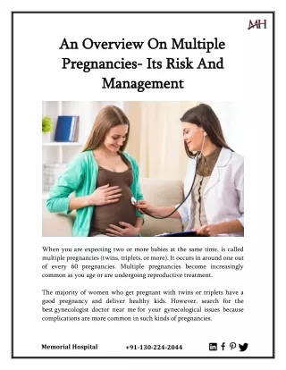 An Overview On Multiple Pregnancies- Its Risk And Management