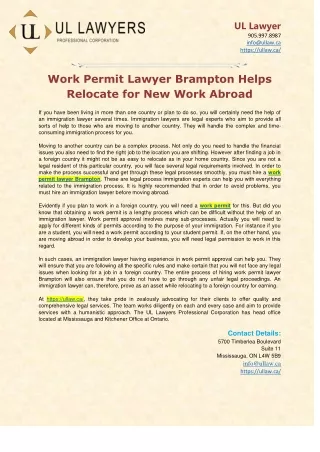 Work Permit Lawyer Brampton