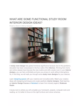 what are some functional study room interior