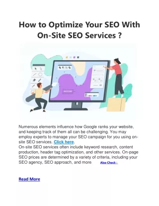how to optimize your seo with on site seo services