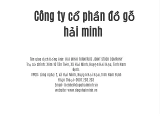 công ty cổ phần đồ gỗ hải minh