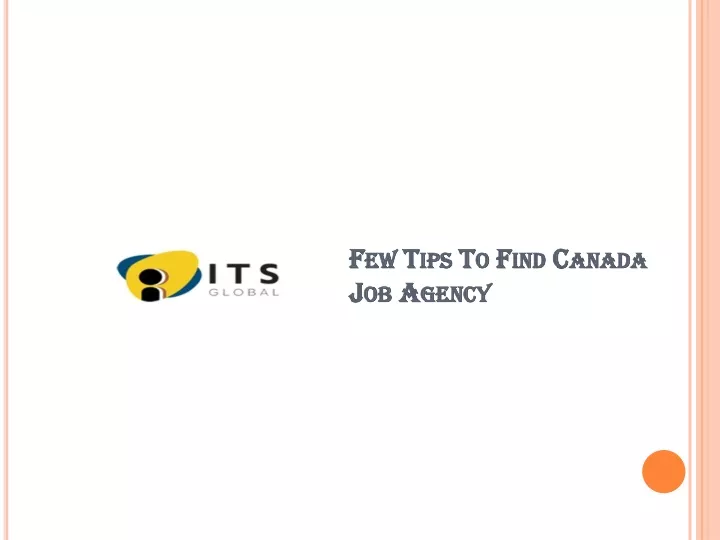 few tips to find canada job agency