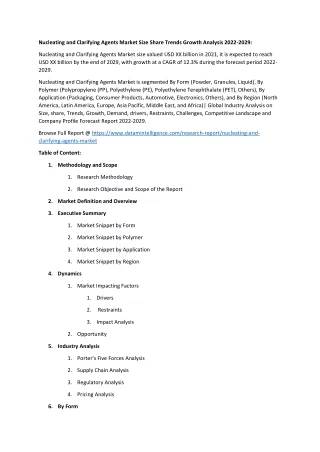 nucleating and clarifying agents market size