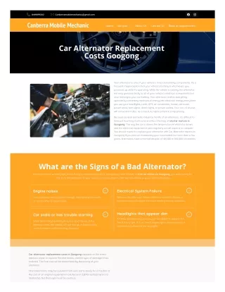 Car Alternator Replacement Costs in Googong