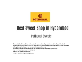 Best Sweet shop in Hyderbad