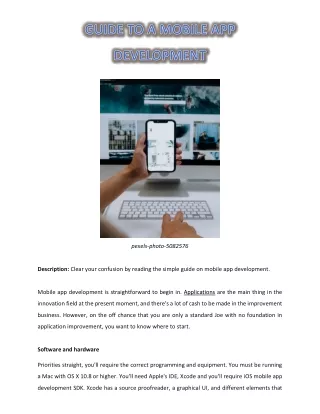 GUIDE TO A MOBILE APP DEVELOPMENT