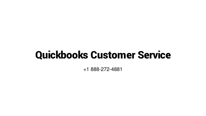 quickbooks customer service