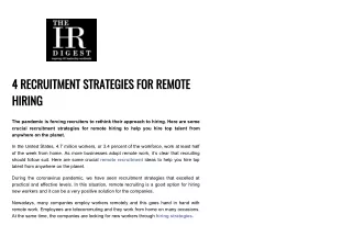 4 recruitment strategies for remote hiring