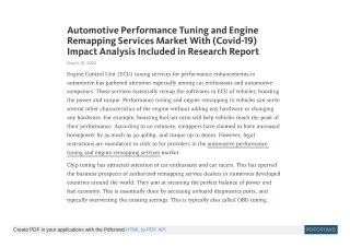 automotive performance tuning and engine