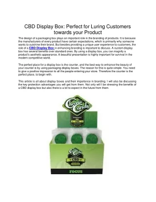cbd display box perfect for luring customers