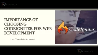 importance of choosing codeigniter for web development