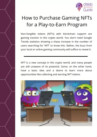 How to Purchase Gaming NFTs for a Play-to-Earn Program