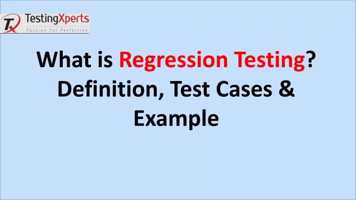 what is regression testing definition test cases