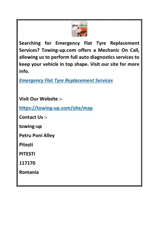 Emergency Flat Tyre Replacement Services  Towing-up.com