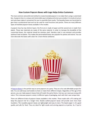 how custom popcorn boxes with logo helps entice