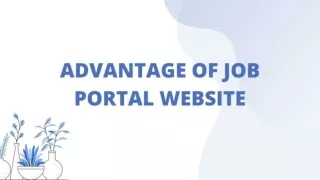 Advantages of Job Portal Website