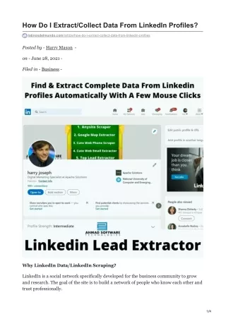 how do i extract collect data from linkedin