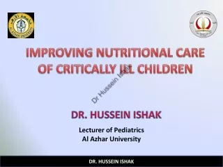 Nutritional care of critically ill children