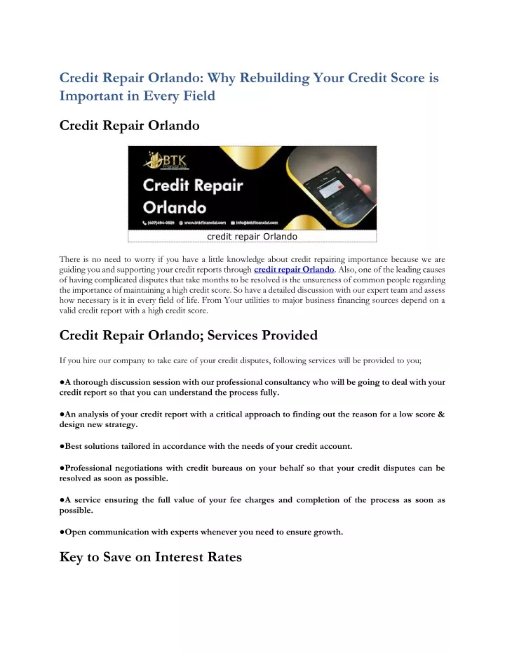 credit repair orlando why rebuilding your credit