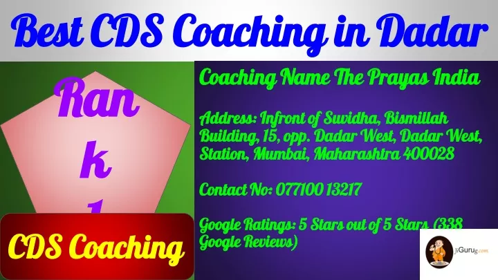 best cds coaching in dadar