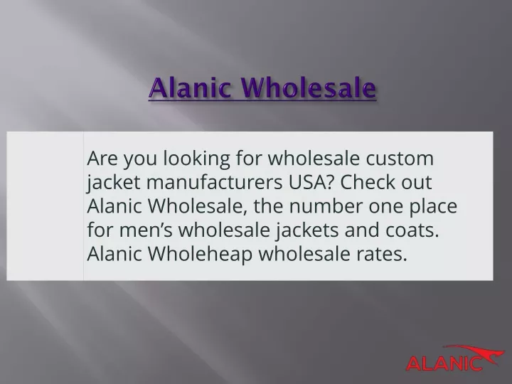 alanic wholesale