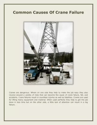 Common Causes Of Crane Failure