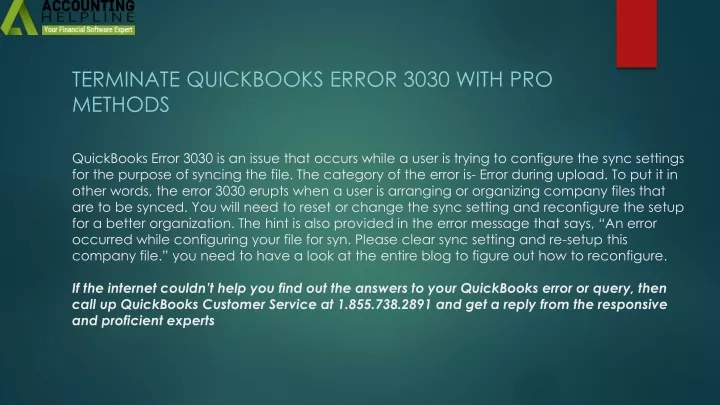 terminate quickbooks error 3030 with pro methods