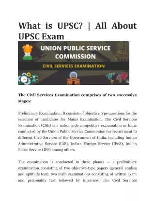 What is UPSC All About UPSC Exam