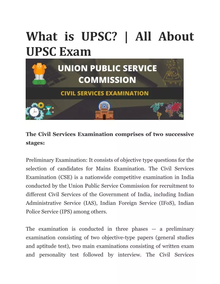 what is upsc all about upsc exam
