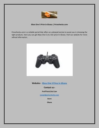Xbox One S Price In Ghana Pricechecko