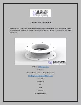 Pp Damper Valve  Abso.com
