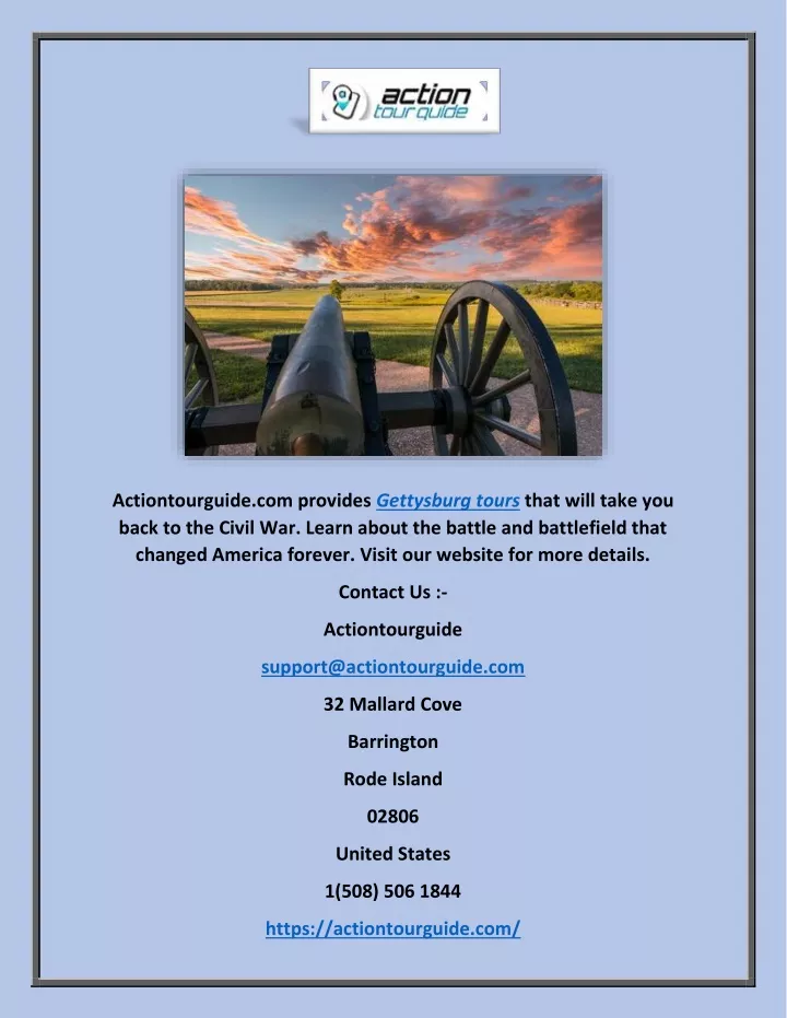 actiontourguide com provides gettysburg tours
