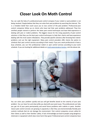 closer look on moth control