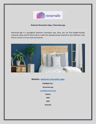 Bedroom Renovation Apps  Renomate.app
