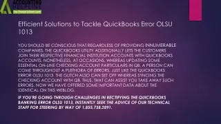 efficient solutions to tackle quickbooks error olsu 1013