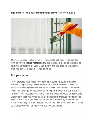 Fence painting services