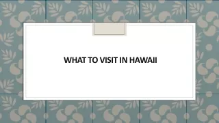 what to visit in hawaii