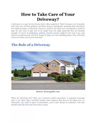 how to take care of your driveway