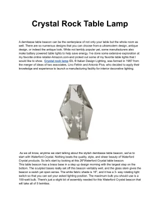crystal rock table lamp