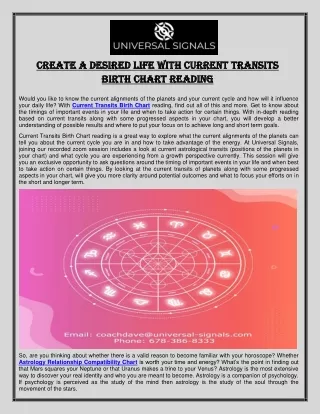 Current Transits Birth Chart