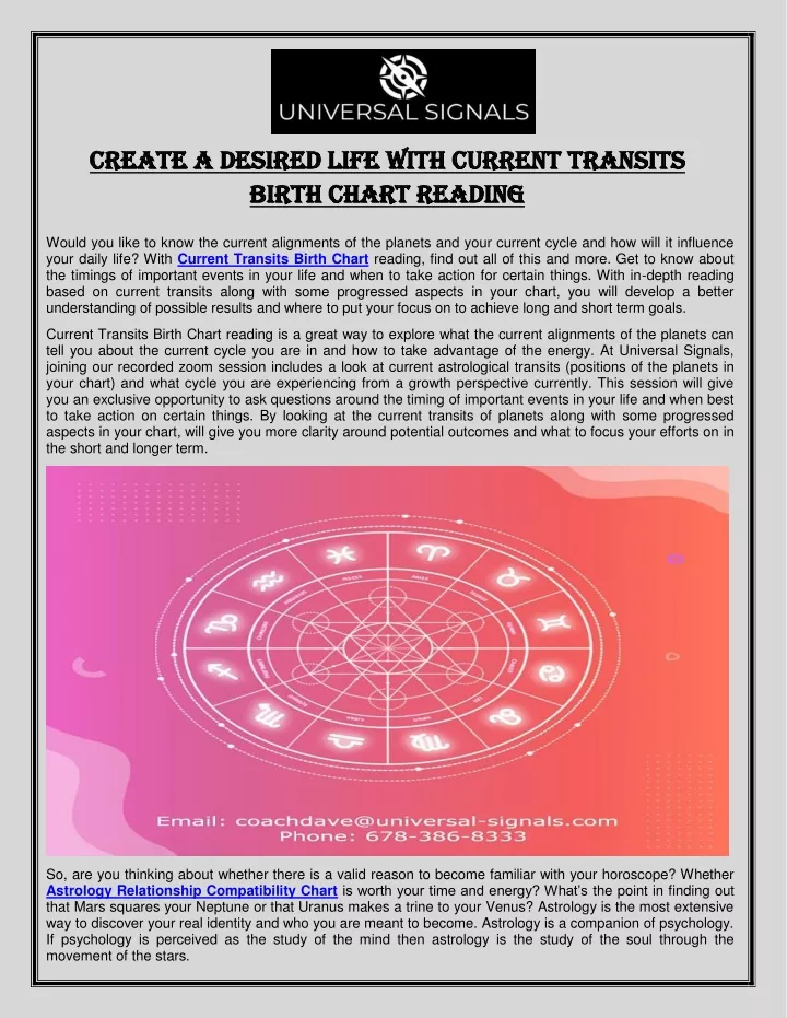 create a desired life with current transits