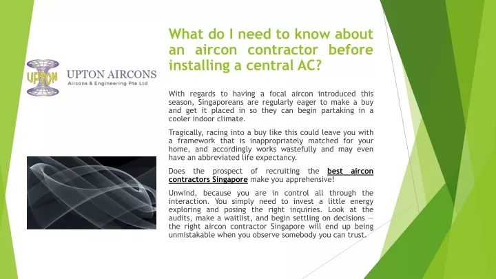 what do i need to know about an aircon contractor before installing a central ac