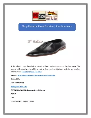 Shop Elevator Shoes for Men | Jotashoes.com