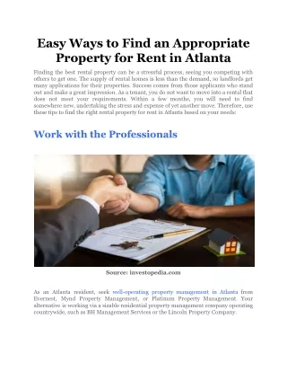 easy ways to find an appropriate property