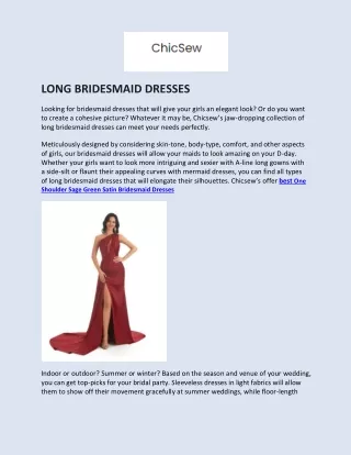 LONG BRIDESMAID DRESSES