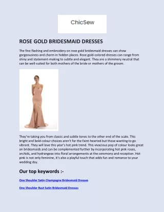 ROSE GOLD BRIDESMAID DRESSES